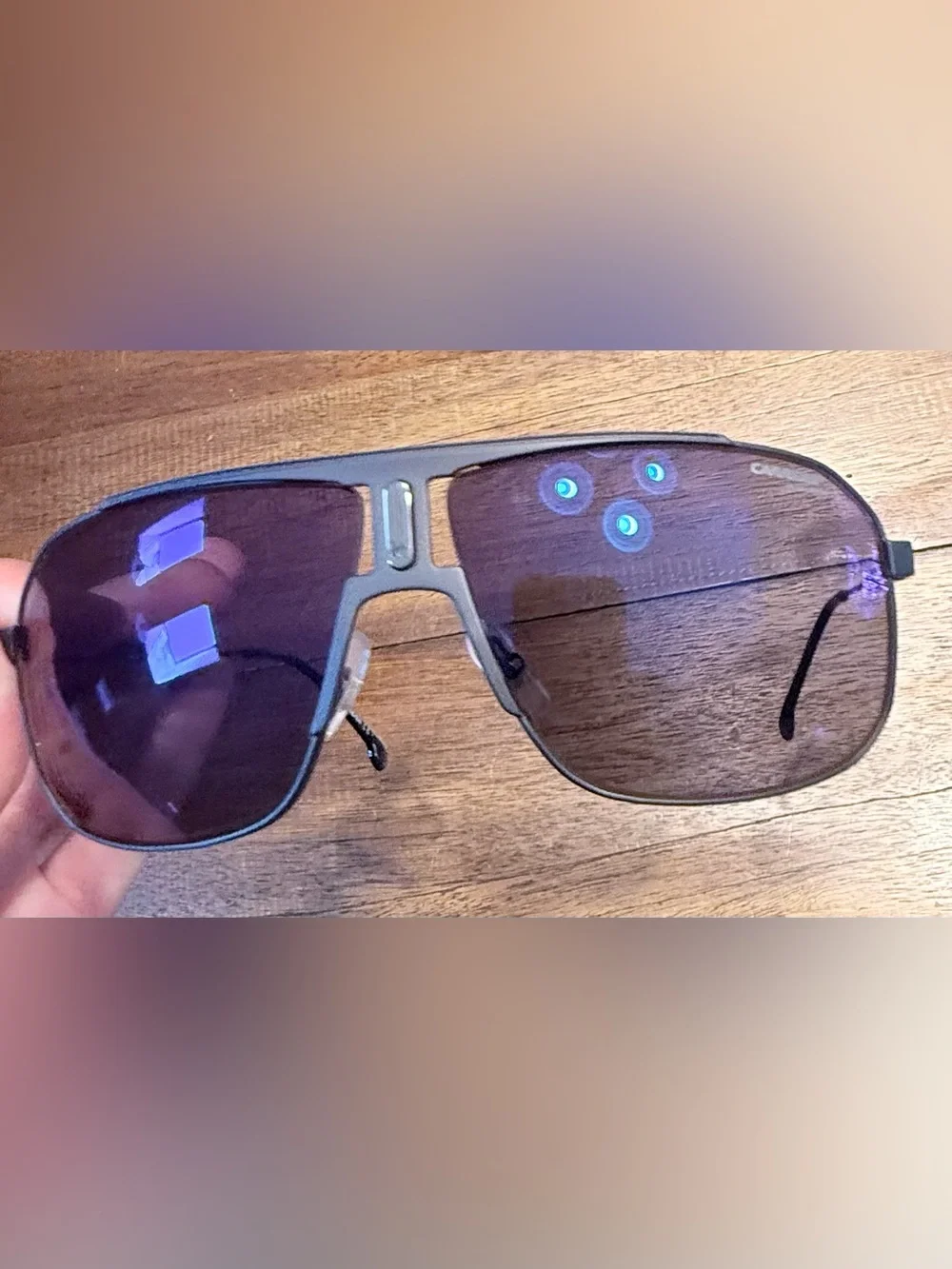 Carrera Black Frame Sunglasses with Brown Lenses